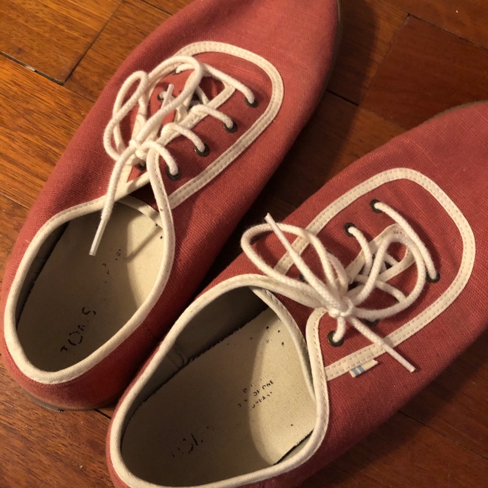 Toms Women’s Size 12 Infinity Spice Red Carmel Canvas Sneakers